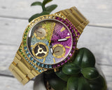 Buy Shop Guess Sugarrush Quartz Multicolor Dial Gold Steel Strap Watch For Women - GW0258L1 USA Online