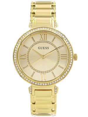 Buy Shop Guess Montage Quartz Gold Dial Gold Steel Strap Watch For Women - GW0588L1 USA Online