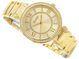 Buy Shop Guess Montage Quartz Gold Dial Gold Steel Strap Watch For Women - GW0588L1 USA Online