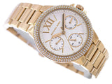 Michael Kors Mini Camille Chronograph White Dial Rose Gold Steel Strap Watch For Women - MK6844