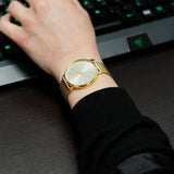 Buy Shop Michael Kors Pyper Quartz Gold Dial Gold Mesh Strap Watch For Women - MK4339 USA Online