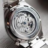 Citizen Tsuyosa Automatic Titanium Yellow Dial Silver Steel Strap Watch For Men - NK5010-51X