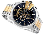 Buy Shop Diesel Mega Chief Chronograph Black Dial Two Tone Steel Strap Watch For Men - DZ4581 USA Online