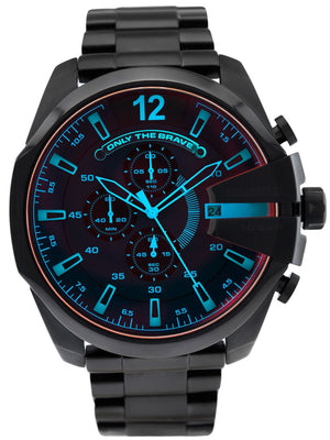 Buy Shop Diesel Mega Chief Chronograph Black Dial Black Steel Strap Watch For Men - DZ4318 USA Online