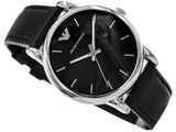 Buy Shop Emporio Armani Classic Quartz Black Dial Black Leather Strap Watch For Men - AR1692 USA Online