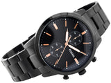 Buy Shop Fossil Townsman Chronograph Black Dial Black Steel Strap Watch for Men - FS5379 USA Online