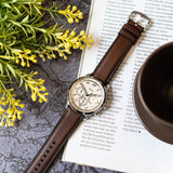 Buy Shop Fossil Neutra Chronograph White Dial Brown Leather Strap Watch for Men - FS6022 USA Online
