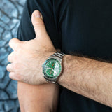 Buy Shop Fossil Sport Tourer Chronograph Green Dial Silver Steel Strap Watch for Men - FS6048 USA Online