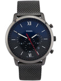 Buy Shop Fossil Neutra Chronograph Blue Dial Silver Mesh Bracelet Watch for Men - FS5383 USA Online