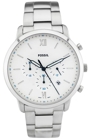Buy Shop Fossil Neutra Chronograph White Dial Silver Steel Strap Watch for Men - FS5433 USA Online