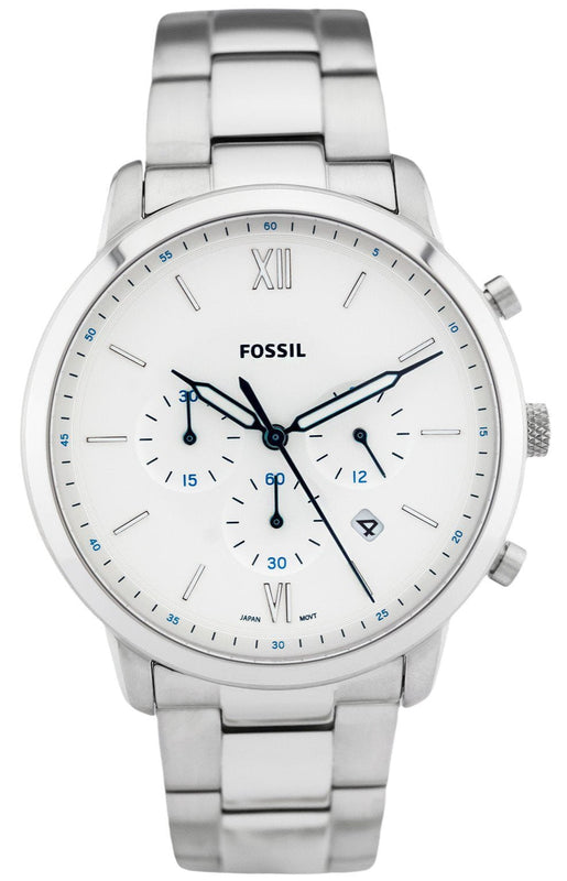 Buy Shop Fossil Neutra Chronograph White Dial Silver Steel Strap Watch for Men - FS5433 USA Online