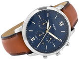 Buy Shop Fossil Neutra Chronograph Blue Dial Brown Leather Strap Watch for Men - FS5453 USA Online