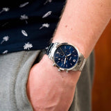 Buy Shop Fossil Neutra Chronograph Blue Dial Silver Steel Strap Watch for Men - FS5792 USA Online