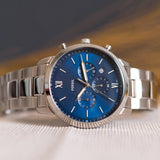 Buy Shop Fossil Neutra Chronograph Blue Dial Silver Steel Strap Watch for Men - FS5792 USA Online