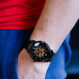 Buy Shop Fossil Neutra Automatic Skeleton Black Dial Black Steel Strap Watch for Men - ME3183 USA Online