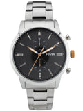 Fossil Townsman Chronograph Grey Dial Silver Steel Strap Watch for Men - FS5407