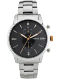 Buy Shop Fossil Townsman Chronograph Grey Dial Silver Steel Strap Watch for Men - FS5407 USA Online