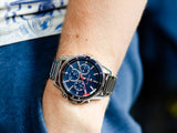 Buy Shop Tommy Hilfiger Mason Quartz Blue Dial Silver Steel Strap Watch for Men - 1791788 USA Online