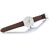 Hugo Boss Navigator White Dial Brown Leather Strap Watch for Men - 1513495