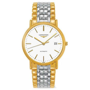 Buy Shop Longines Presence 38.5mm Automatic White Dial Two Tone Steel Strap Watch for Men - L4.921.2.12.7 USA Online