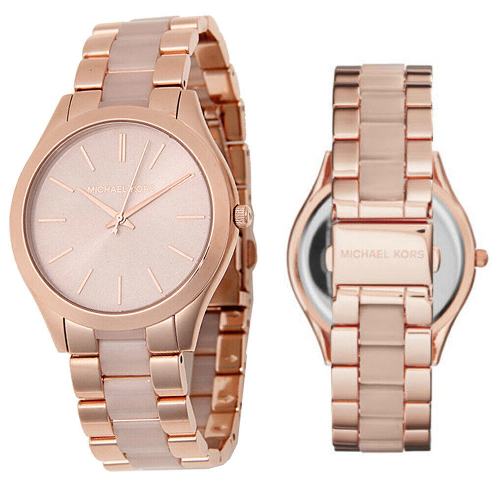 Buy Shop Michael Kors Slim Runway Rose Gold Dial Two Tone Steel Strap Watch for Women - MK4294 USA Online