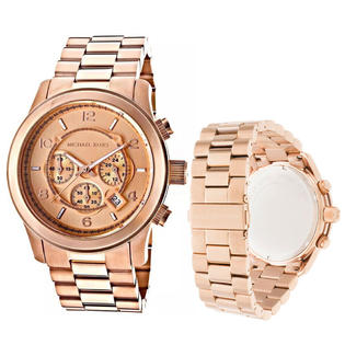 Buy Shop Michael Kors Runway Chronograph Rose Gold Dial Rose Gold Steel Strap Watch for Men - MK8096 USA Online
