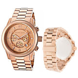 Buy Shop Michael Kors Runway Chronograph Rose Gold Dial Rose Gold Steel Strap Watch for Men - MK8096 USA Online