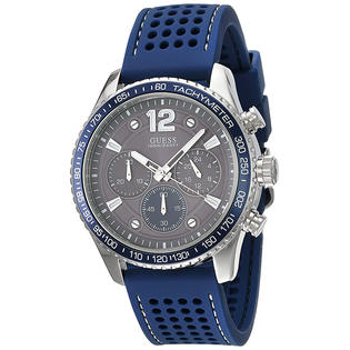 Buy Shop Guess Fleet Chronograph Black Dial Blue Rubber Strap Watch for Men - W0971G2 USA Online