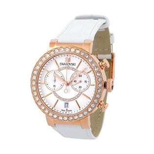 Buy Shop Swarovski Citra Sphere Chrono White Dial White Leather Strap Watch for Women - 5080602 USA Online