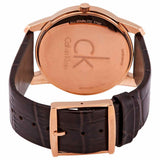 Buy Shop Calvin Klein City Silver Dial Brown Leather Strap Watch For Men - K2G21629 USA Online