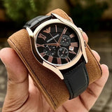Buy Shop Emporio Armani Chronograph Brown Dial Brown Leather Strap Watch For Men - AR1701 USA Online
