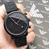 Buy Shop Emporio Armani Luigi Chronograph Black Dial Black Rubber Strap Watch For Men - AR11024 USA Online