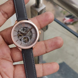 Buy Shop Fossil Suitor Mechanical Grey Dial Grey Leather Strap Watch for Women - BQ3265 USA Online