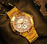 Buy Shop Guess Vista Diamonds Gold Dial Gold Steel Strap Watch for Women - W13573L1 USA Online