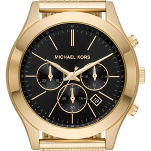 Buy Shop Michael Kors Slim Runway Chronograph Black Dial Gold Mesh Strap Watch For Men - MK9057 USA Online