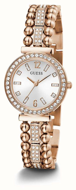 Buy Shop Guess Gala Diamonds Silver Dial Gold Steel Strap Watch for Women - GW0401L3 USA Online