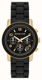 Buy Shop Michael Kors Runway Chronograph Black Dial Black Silicone Strap Watch For Women - MK7385 USA Online