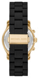 Buy Shop Michael Kors Runway Chronograph Black Dial Black Silicone Strap Watch For Women - MK7385 USA Online