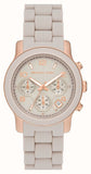 Buy Shop Michael Kors Runway Chronograph Grey Dial Grey Silicone Strap Watch For Women - MK7386 USA Online
