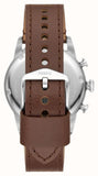 Buy Shop Fossil Sport Tourer Chronograph White Dial Brown Leather Strap Watch for Men - FS6042 USA Online