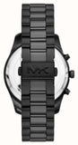 Michael Kors Lexington Chronograph Black Dial Black Steel Strap Watch for Men - MK9154