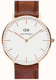 Buy Shop Daniel Wellington Classic St. Mawes White Dial Brown Leather Strap Watch for Men - DW00100035 USA Online