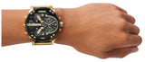 Diesel Mr Daddy 2.0 Black Dial Gold Stainless Steel Watch For Men - DZ7333