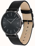 Coach Charles Black Dial Black Leather Strap Watch for Men - 14602434