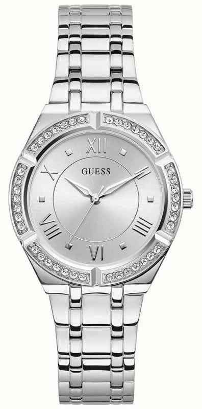 Buy Shop Guess Cosmo Diamonds Silver Dial Silver Steel Strap Watch For Women - GW0033L1 USA Online