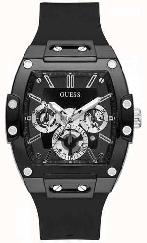 Buy Shop Guess Phoenix Multifunction Black Dial Black Rubber Strap Watch for Men - GW0203G3 USA Online