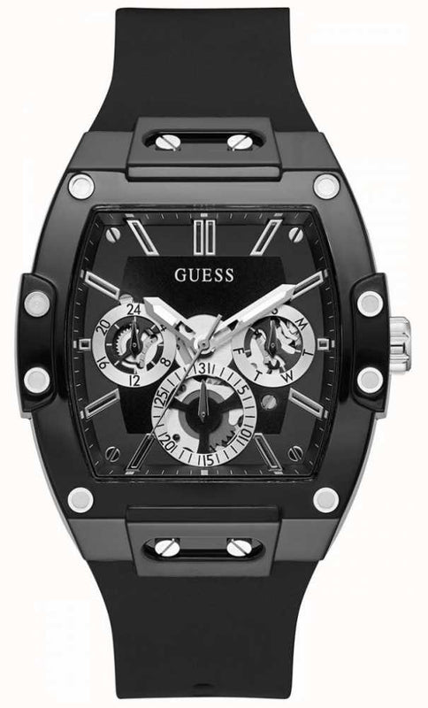 Buy Shop Guess Phoenix Multifunction Black Dial Black Rubber Strap Watch for Men - GW0203G3 USA Online