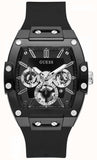Buy Shop Guess Phoenix Multifunction Black Dial Black Rubber Strap Watch for Men - GW0203G3 USA Online