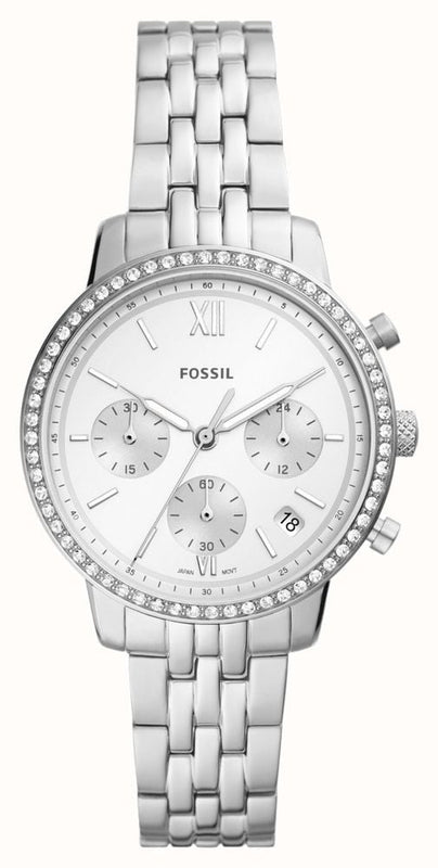 Buy Shop Fossil Neutra Chronograph Silver Dial Silver Steel Strap Watch for Women - ES5217 USA Online