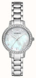 Buy Shop Emporio Armani Cleo Crystals Mother Of Pearl Dial Silver Steel Strap Watch For Women - AR11484 USA Online